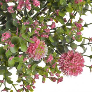 Wianek wiosenny z kraspedią 51cm różowy