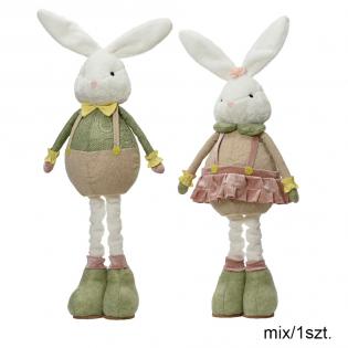 Dekoracja wielkanocna Pan Królik lub Pani Królik na teleskopowych nogach XL Premium 165cm