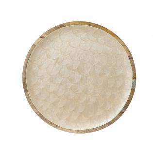 Talerz dekoracyjny drewniany z masą perłową 30cm