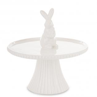 Patera z zajączkiem wielkanocnym biała 22cm