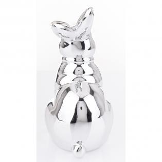 Figurka królik wielkanocny glamour srebrny 21cm 144595