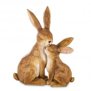 Figurka Wielkanocna Króliki beżowe 24cm 175132