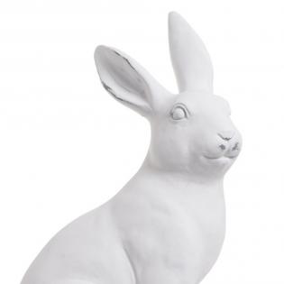 Figurka zając siedzący matowy biały 34cm