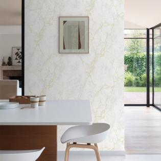 Tapeta ścienna Grandeco Casamundo A74801 marmur biały ze złotymi elementami