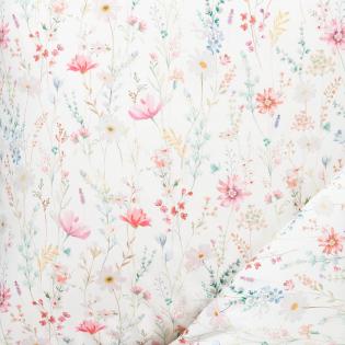 Pościel Estella Celeste 7961/410 mako satyna delikatne kwiaty na białym tle