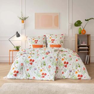 Pościel Estella Mireille 6645/985 mako interlock jersey kwiaty polne maki