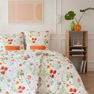 Pościel Estella Mireille 6645/985 mako interlock jersey kwiaty polne maki