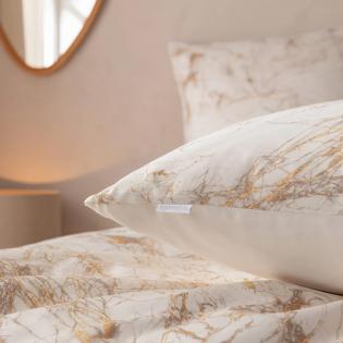 Pościel Estella Raphael 7259/110 mako satyna marmur biały ze złotymi żyłami