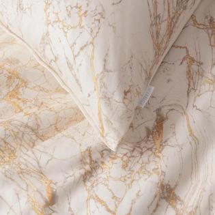Pościel Estella Raphael 7259/110 mako satyna marmur biały ze złotymi żyłami
