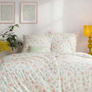 Pościel Estella Cora 6626/985 mako interlock jersey delikatne kwiaty