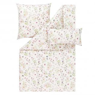 Pościel Estella Petra 7962/110 mako satyna romantyczne kwiaty na kremowym tle