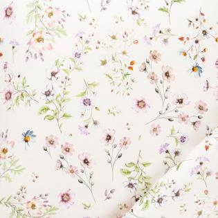 Pościel Estella Petra 7962/110 mako satyna romantyczne kwiaty na kremowym tle