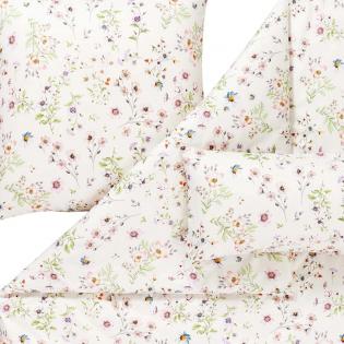 Pościel Estella Petra 7962/110 mako satyna romantyczne kwiaty na kremowym tle