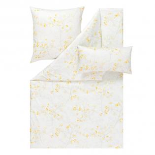Pościel Estella Svenja 7965/710 mako satyna żółte gałązki na kremowym tle