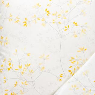 Pościel Estella Svenja 7965/710 mako satyna żółte gałązki na kremowym tle