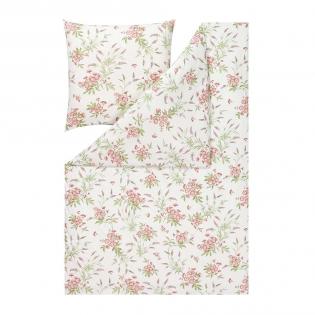 Pościel Estella Noelia 6624/695 mako interlock jersey kwiaty stokrotki na kremowym tle