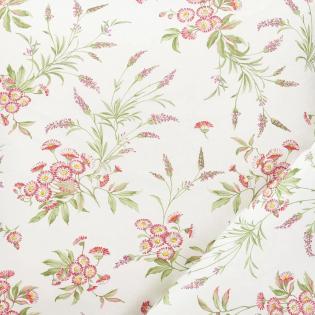 Pościel Estella Noelia 6624/695 mako interlock jersey kwiaty stokrotki na kremowym tle