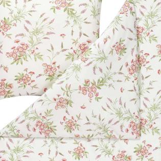 Pościel Estella Noelia 6624/695 mako interlock jersey kwiaty stokrotki na kremowym tle