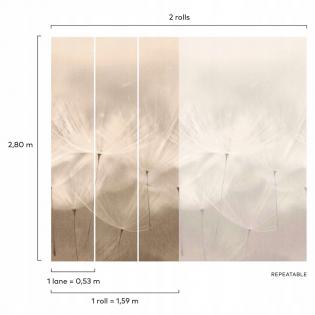 Tapeta mural Grandeco Orom 2 203801 dmuchawce 159x280cm