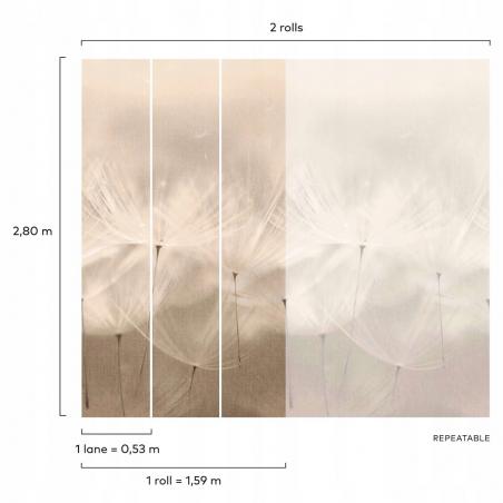 Tapeta mural Grandeco Orom 2 203801 dmuchawce 159x280cm