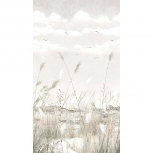Tapeta mural Grandeco Orom 2 202701 trawy na wietrze boho beżowe 159x280cm