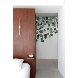 Tapeta mural Grandeco Orom 2 A73201 liście eukaliptusa zielone na białym tle 159x280cm