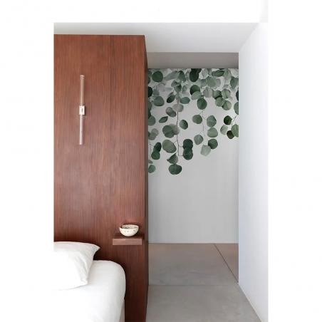 Tapeta mural Grandeco Orom 2 A73201 liście eukaliptusa zielone na białym tle 159x280cm