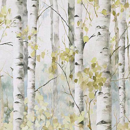 Tapeta mural Grandeco Orom 2 A77301 delikatne brzozy zielone 159x280cm