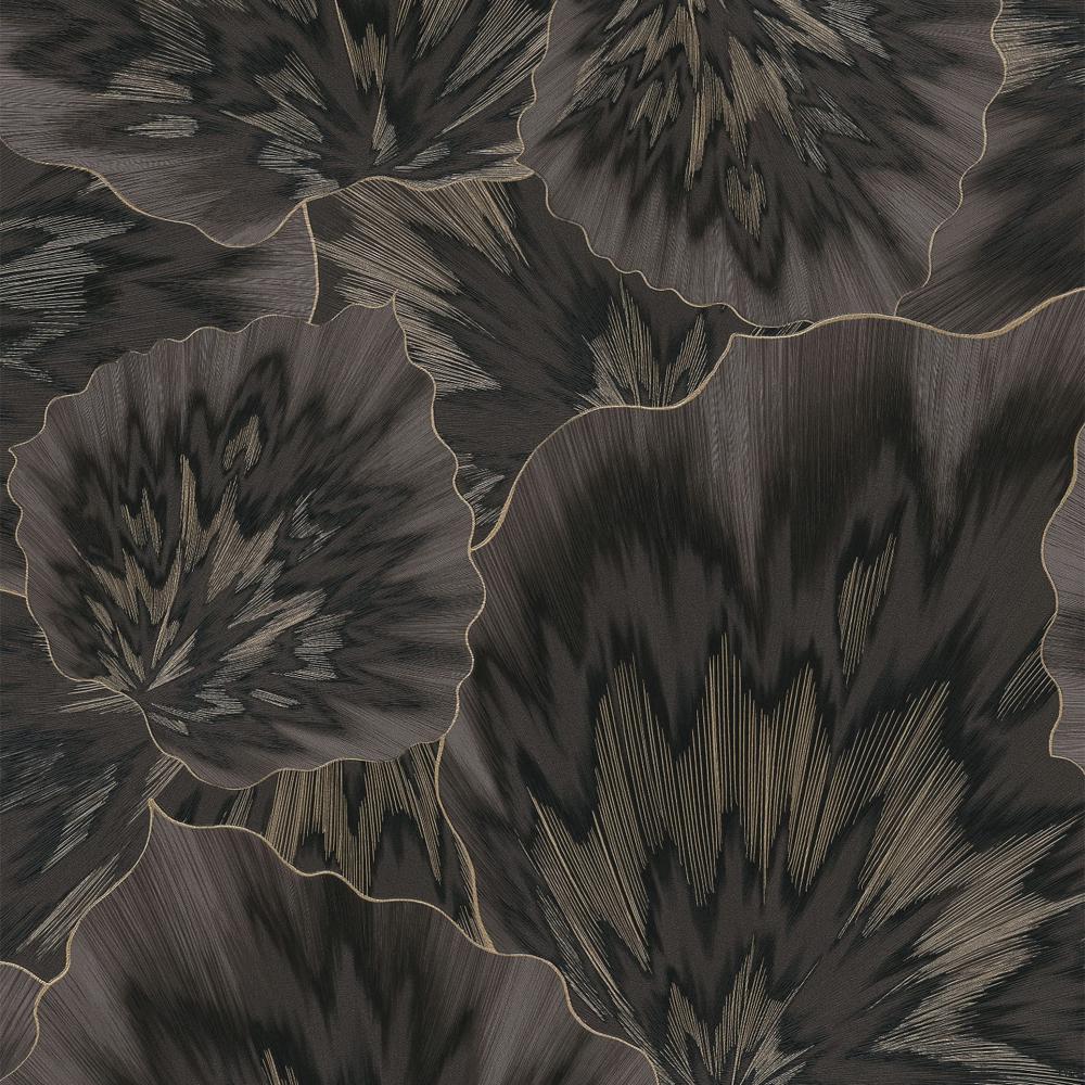 Tapeta ścienna Erismann Spotlight 2 10402-15 liście czarne z złotymi dodatkami