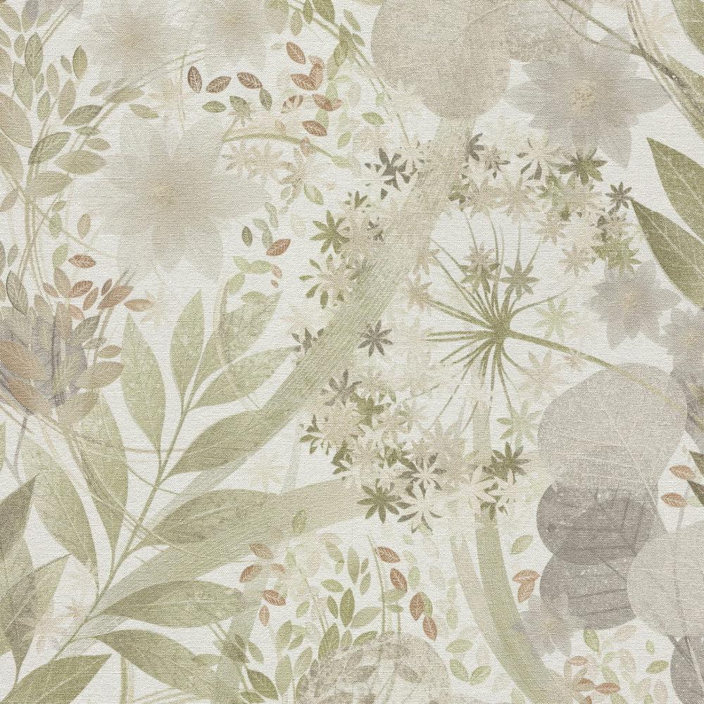 Tapeta ścienna Erismann Secret Garden 10506-35 liście kwiaty dmuchawce zielone beżowe
