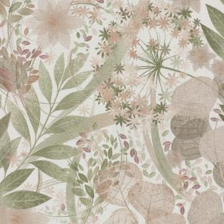 Tapeta ścienna Erismann Secret Garden 10506-05 liście kwiaty dmuchawce różowe zielone