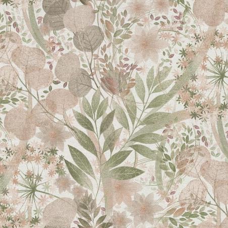 Tapeta ścienna Erismann Secret Garden 10506-05 liście kwiaty dmuchawce różowe zielone