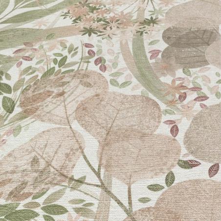Tapeta ścienna Erismann Secret Garden 10506-05 liście kwiaty dmuchawce różowe zielone
