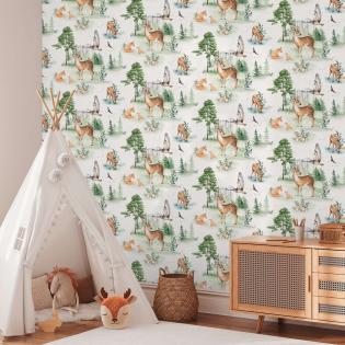 Tapeta ścienna AS Creation Mia and Paul 78690-1 dziecięca ze zwierzątkami na flizelinie