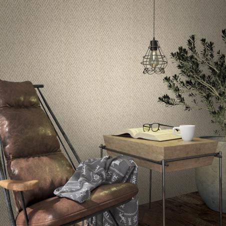 Tapeta ścienna Marburg Loft 59305 jodełka beżowa