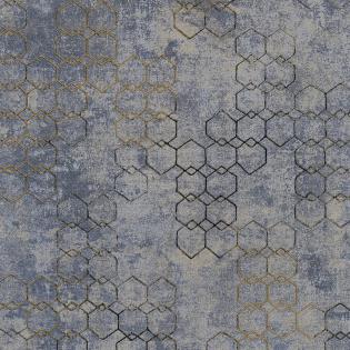 Tapeta ścienna AS Creation New Walls 37424-5 geometryczna niebieska złote heksagony