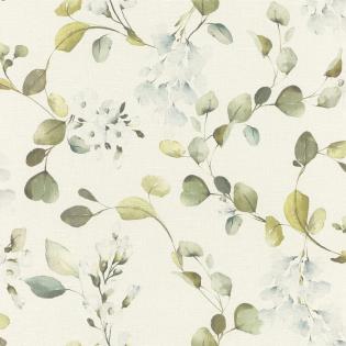 Tapeta ścienna Rasch 582222 delikatne romantyczne kwiaty liście niebieskie zielone