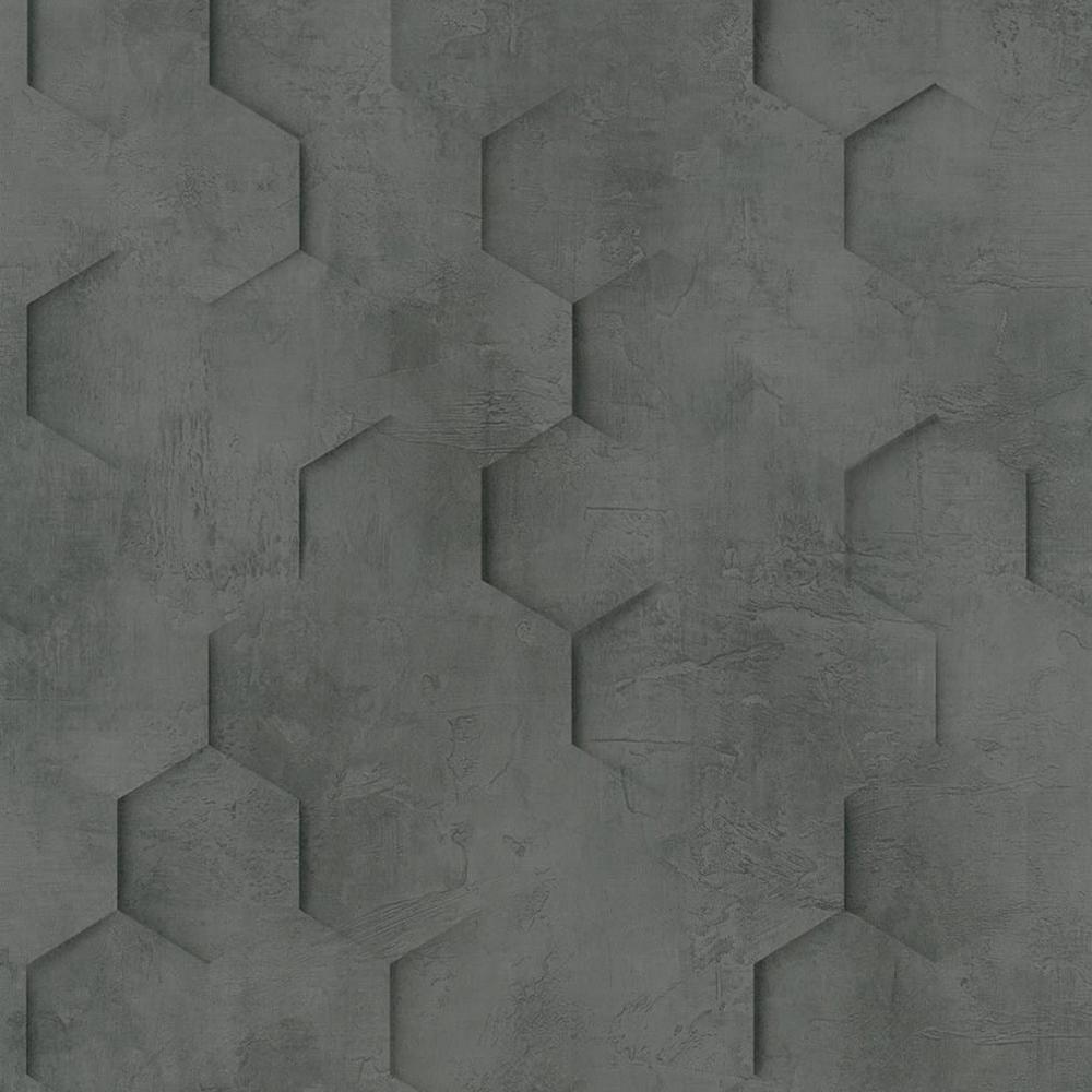 Tapeta ścienna Marburg Loft 34161 geometryczna beton heksagony czarne