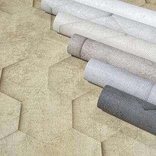 Tapeta ścienna Marburg Loft 34161 geometryczna beton heksagony czarne