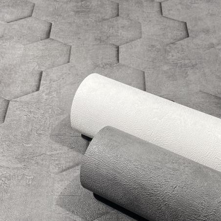 Tapeta ścienna Marburg Loft 34161 geometryczna beton heksagony czarne