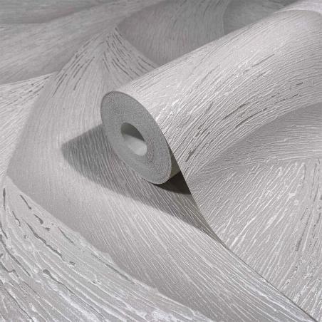 Tapeta ścienna Marburg Ritus 35501 geometryczna fale perłowa szara