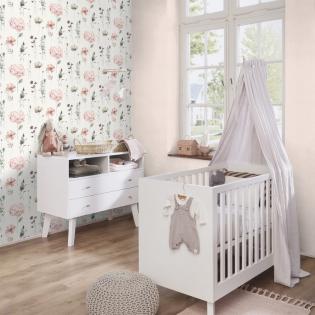 Tapeta ścienna Rasch Kids World 252811 struktura len pudrowy róż