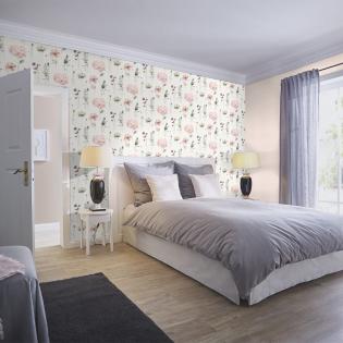 Tapeta ścienna Rasch Kids World 252811 struktura len pudrowy róż