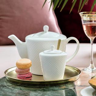 Villa Italia Bari White Cukiernica porcelana kostna