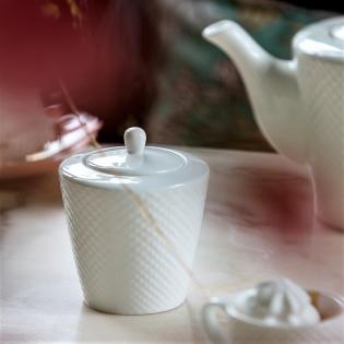 Villa Italia Bari White Cukiernica porcelana kostna