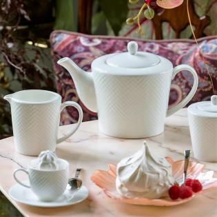 Villa Italia Bari White Cukiernica porcelana kostna