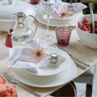 Villa Italia Bari White Komplet talerzy dla 6 osób 18 elementów porcelana kostna