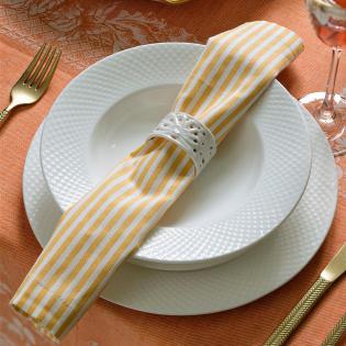 Villa Italia Bari White Komplet talerzy dla 6 osób 18 elementów porcelana kostna