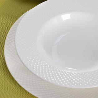Villa Italia Bari White Komplet talerzy dla 6 osób 18 elementów porcelana kostna