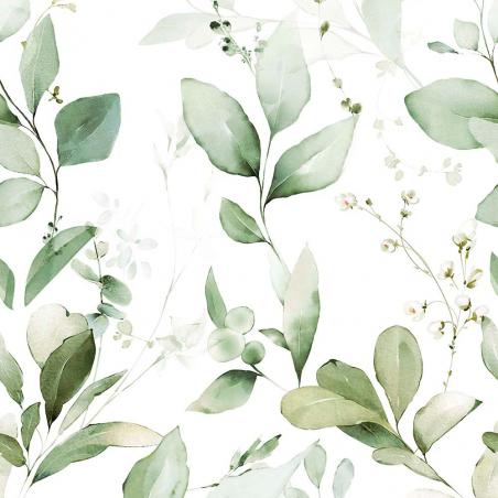 Tapeta mural Grandeco Orom 2 A77101 delikatne liście zielone 159x280cm